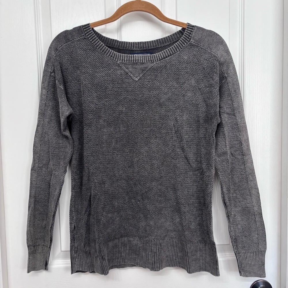 Gray Knit Long Sleeve Top | American Eagle Size S